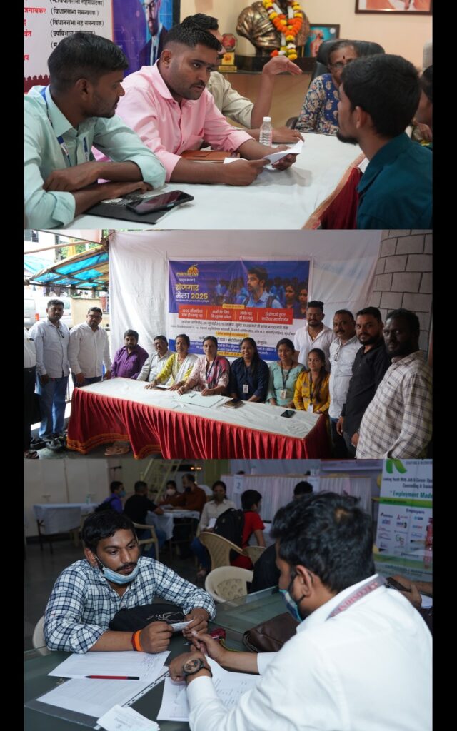 Employer interacting with skilled vocational training graduates - Yuva Parivartan